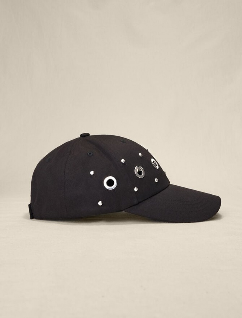 Maje Studded Baseball Caps Dames Zwart | NLHVSDJ-90